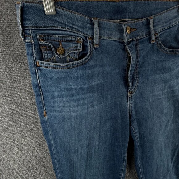 True Religion Women Size 31 Denim Jeans Stretch Blue USA Made Skinny Tapered - Picture 2 of 15